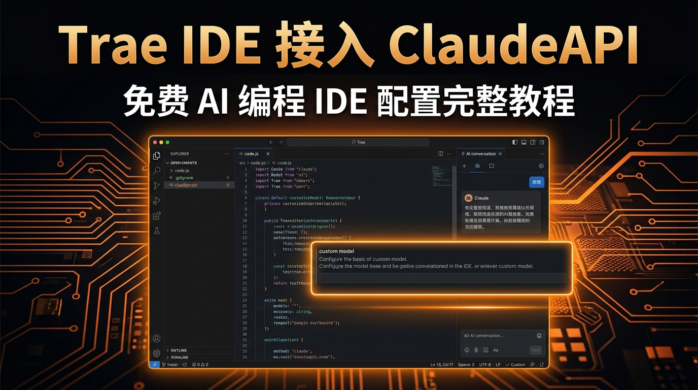 Trae IDE 接入 Claude API 教程:免费 AI 编程 IDE 配置指南(2026)