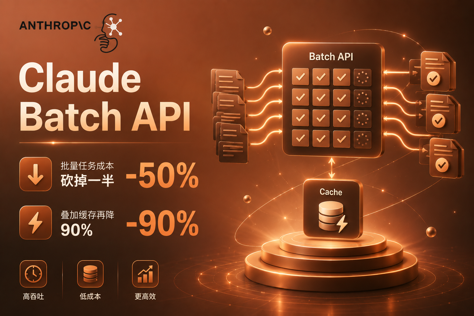 Claude Batch API 实战：把批量任务成本砍掉一半，叠加缓存再降 90%