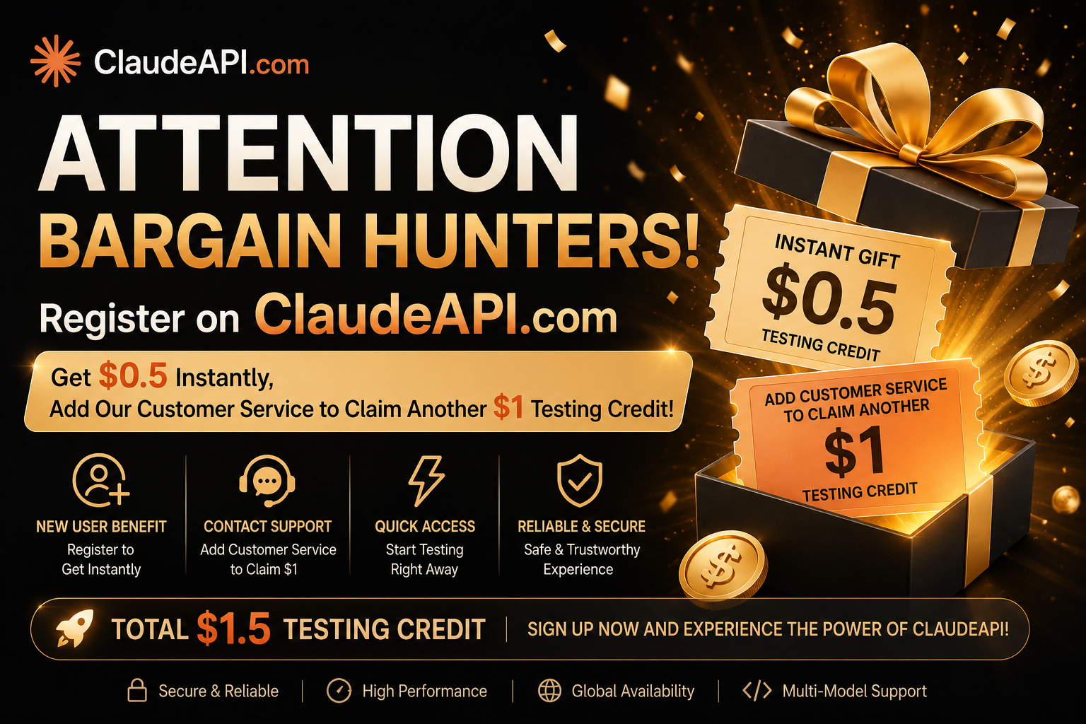 Get $1.50 in Free Credits to Test the Claude API on ClaudeAPI.com