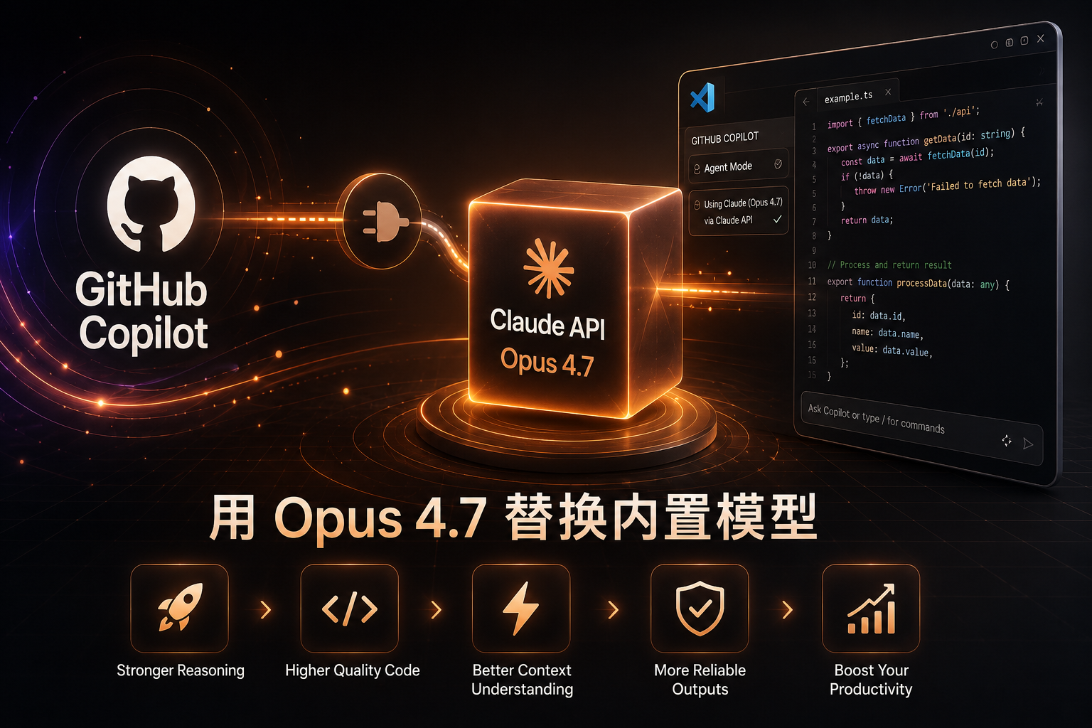 GitHub Copilot 接入 ClaudeAPI 实战：用 Opus 4.7 替换内置模型（2026 完整指南）